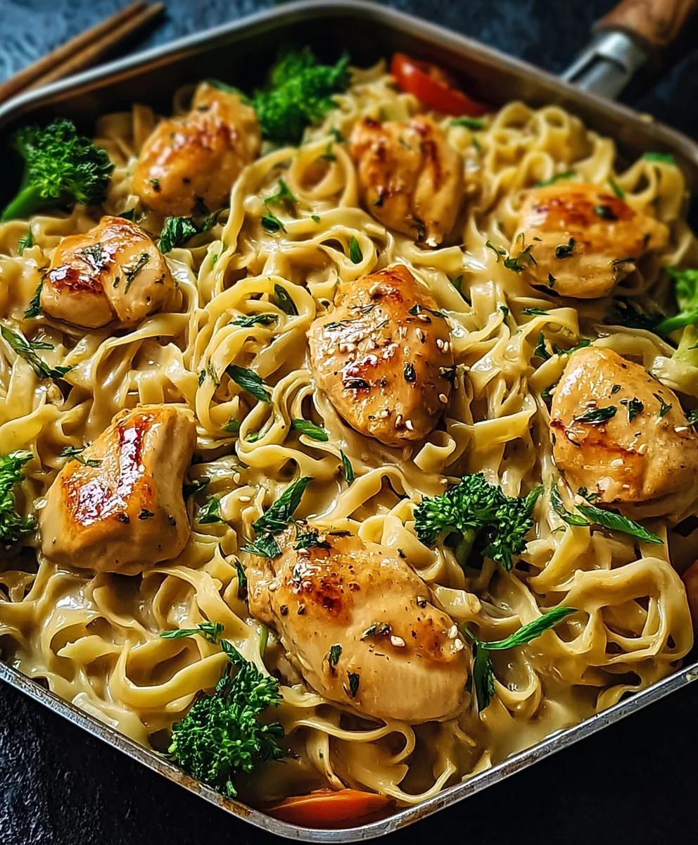 Easy One Pan Chicken Noodles Dinner