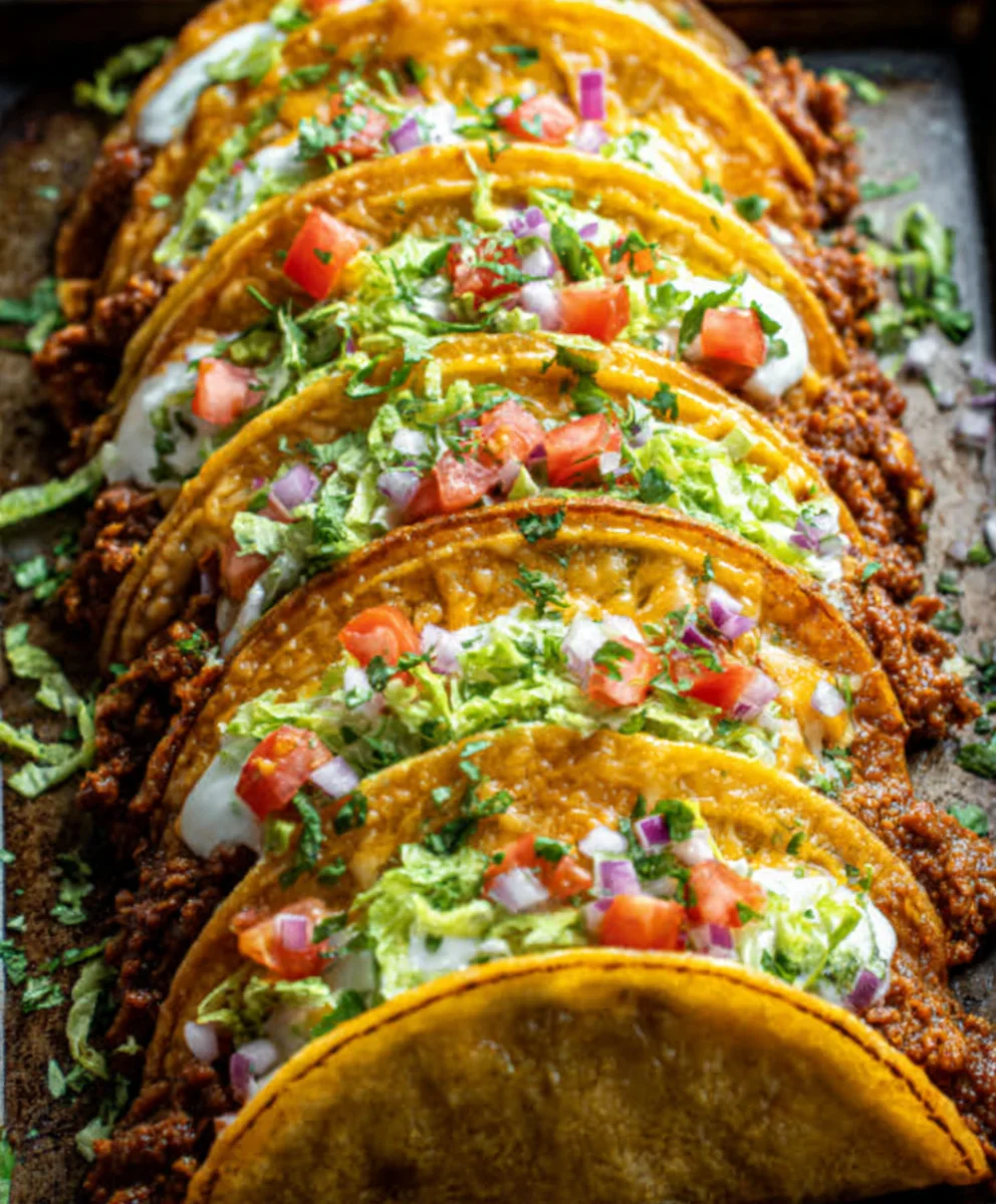 Cheesy Baked Tacos - Crispy & Loaded Beef Delight