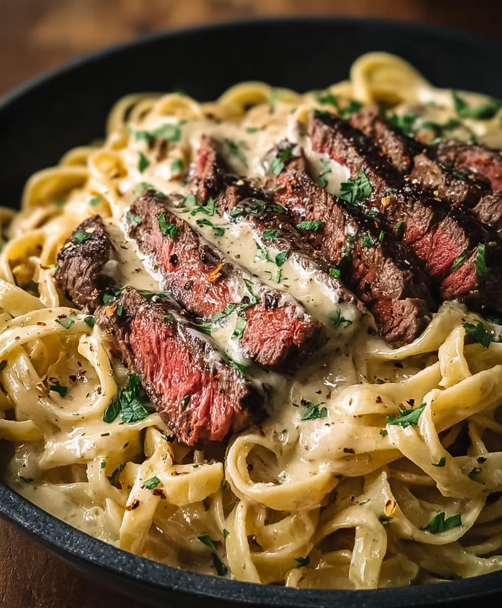 Cajun Steak Alfredo - Creamy Spicy Pasta Recipe