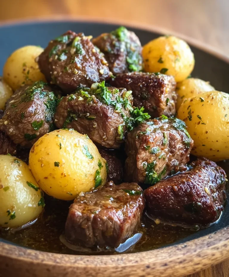 Garlic Butter Beef Bites With Potatoes-Easy Recipe