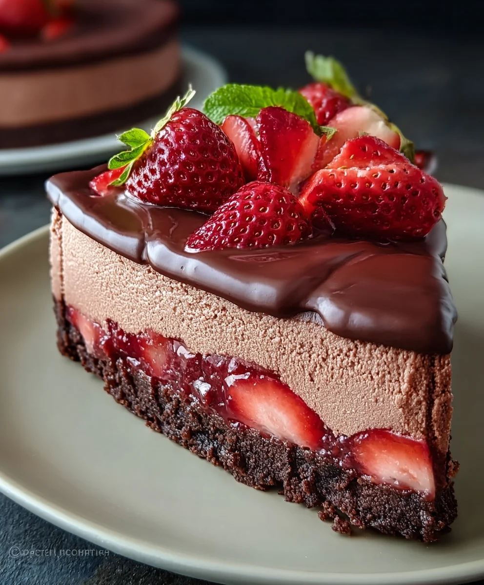 Decadent Chocolate Strawberry Cheesecake Bliss