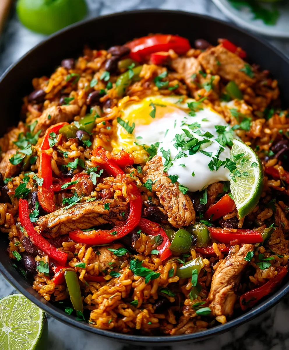 Easy One-Pan Beef Fajita Rice Bowls
