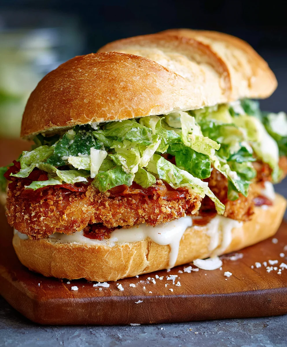 Crispy Chicken Caesar Sandwich-Best Ever Recipe
