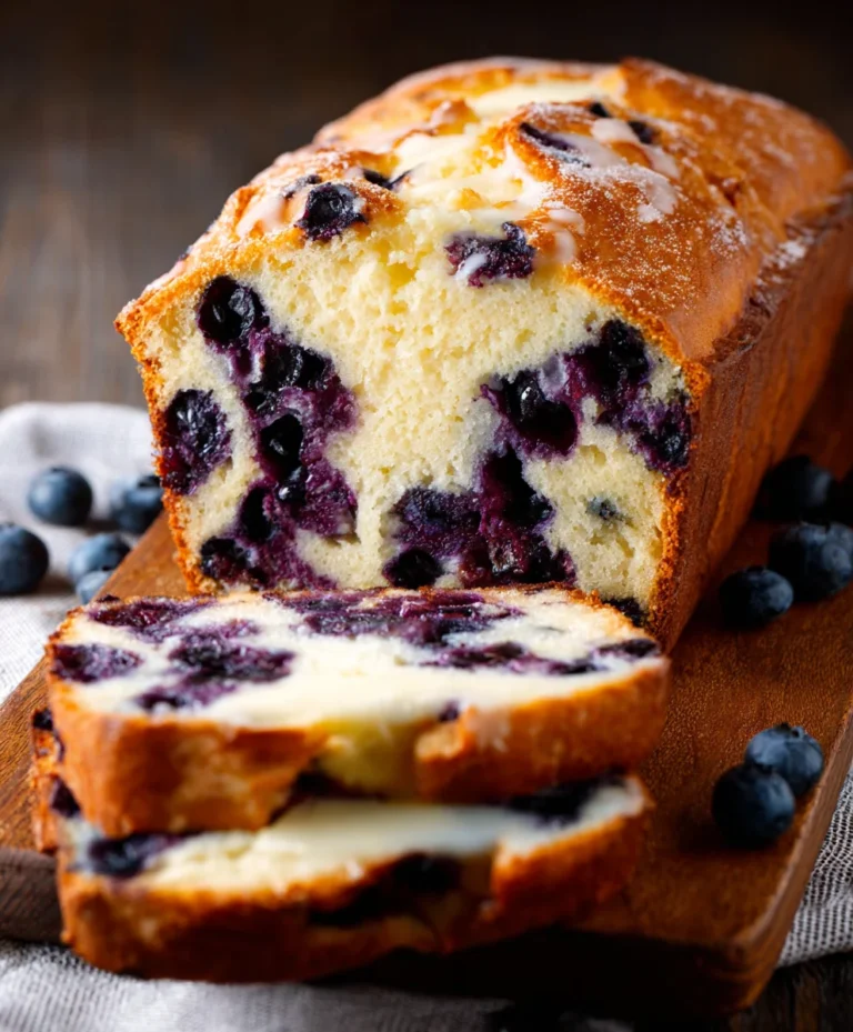 Blueberry Cream Cheese Bread-Easy Sweet Loaf
