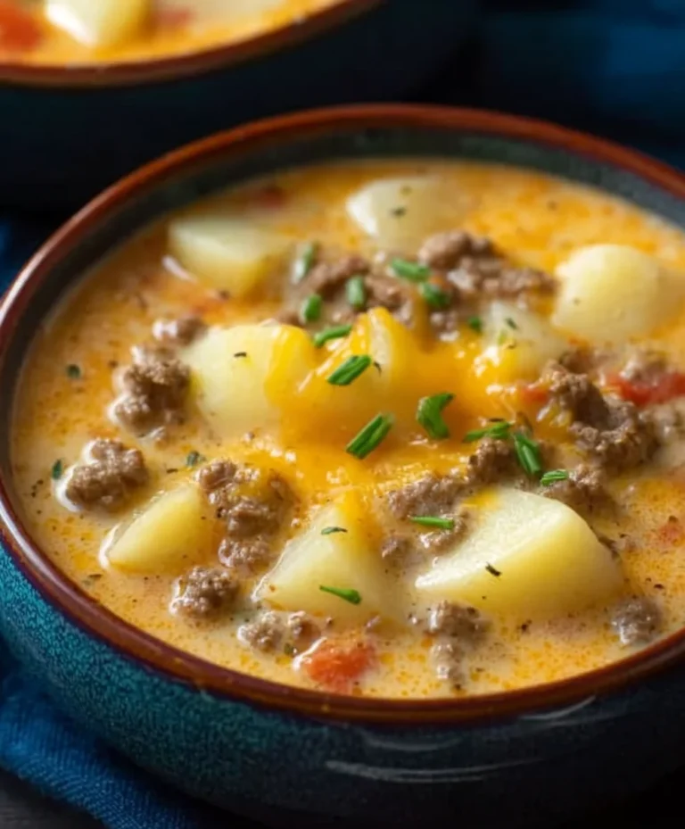 Cheesy Beef Beef Hamburger Potato Soup – Delicious Comfort