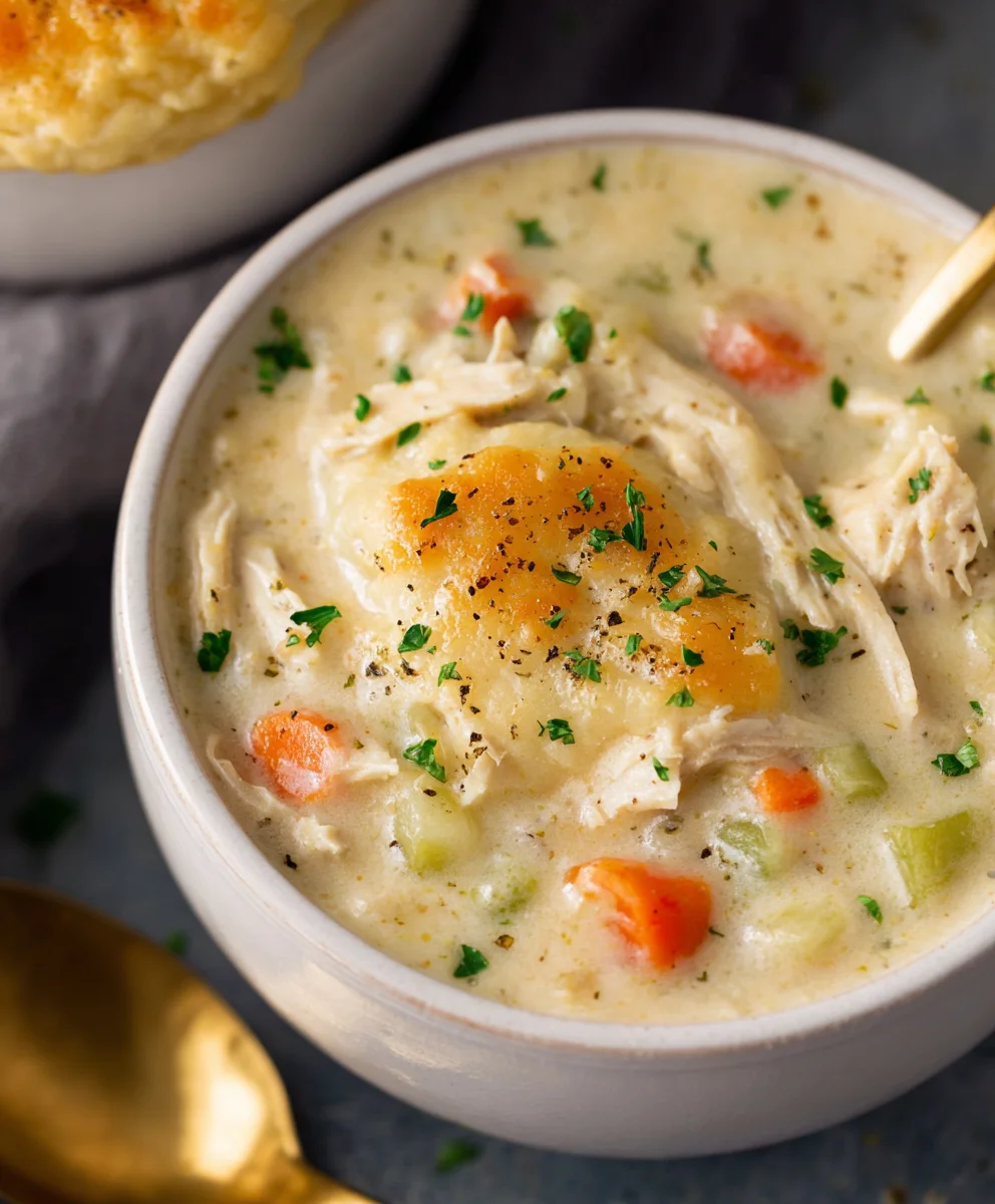 Easy Chicken Pot Pie Soup Recipe - Comfort in a Bowl