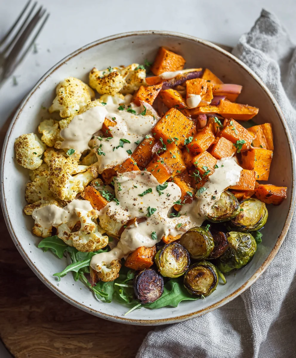 Glow Bowl Recipe - Roasted Veggie Tahini Yogurt