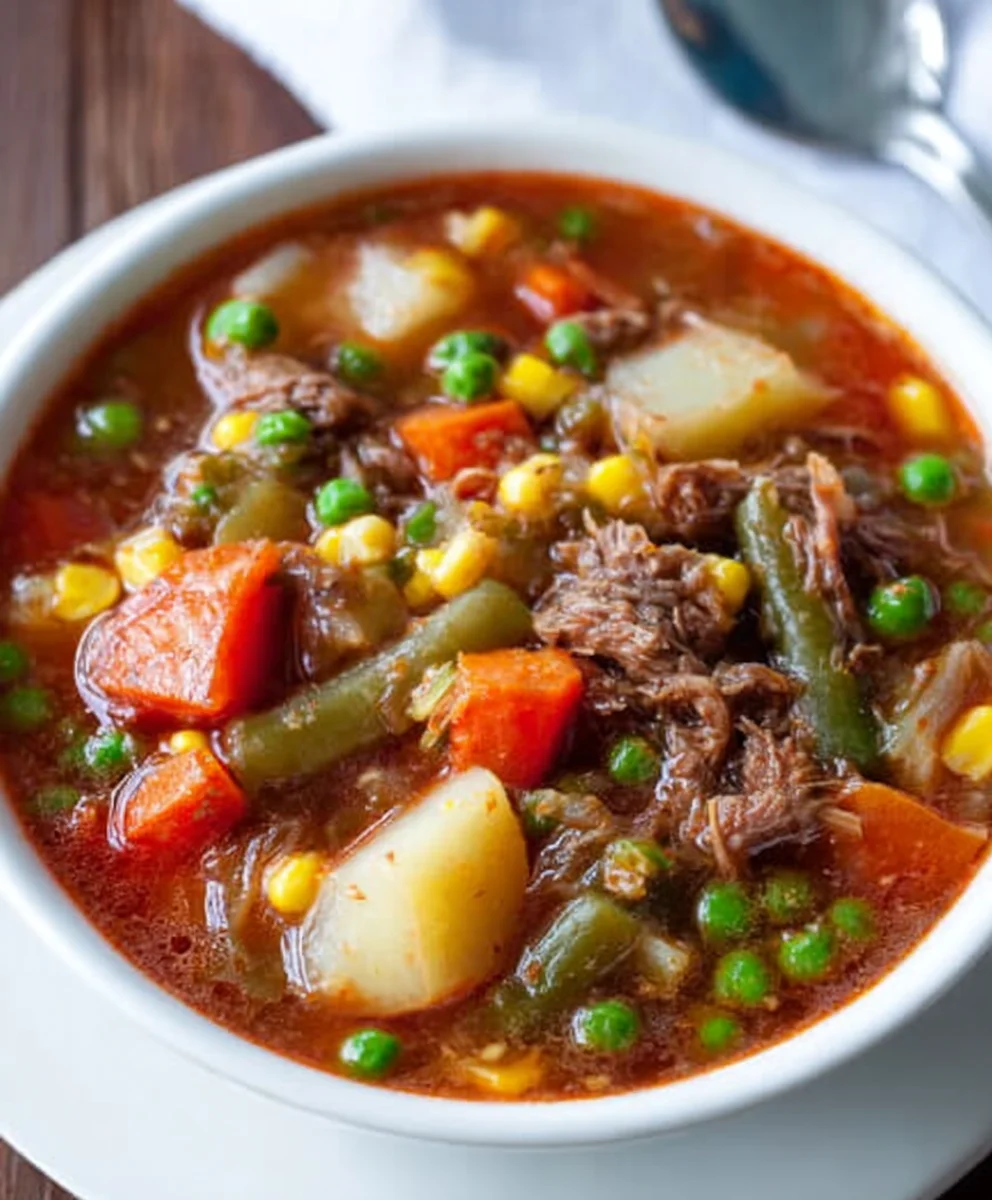 Mom's Old-Fashioned Vegetable Beef Soup Recipe