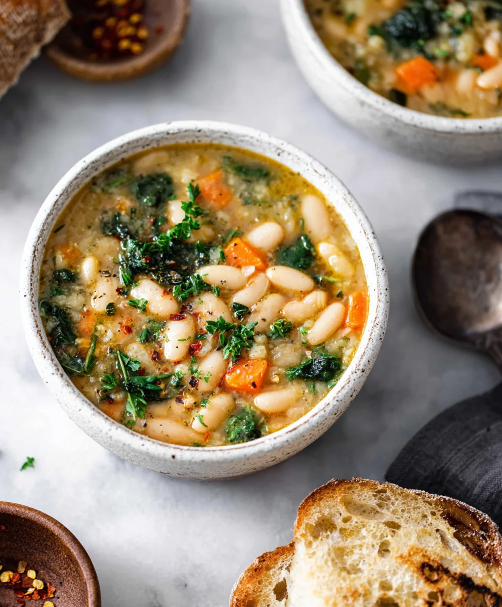 Tuscan White Bean Soup - Hearty & Flavorful