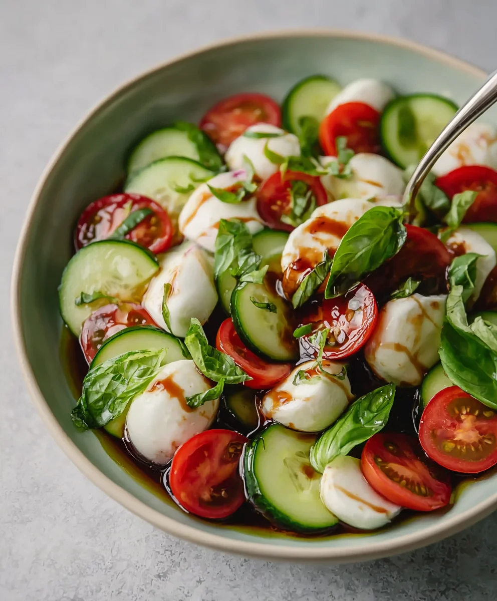 Cucumber Caprese Salad- Fresh Summer Recipe