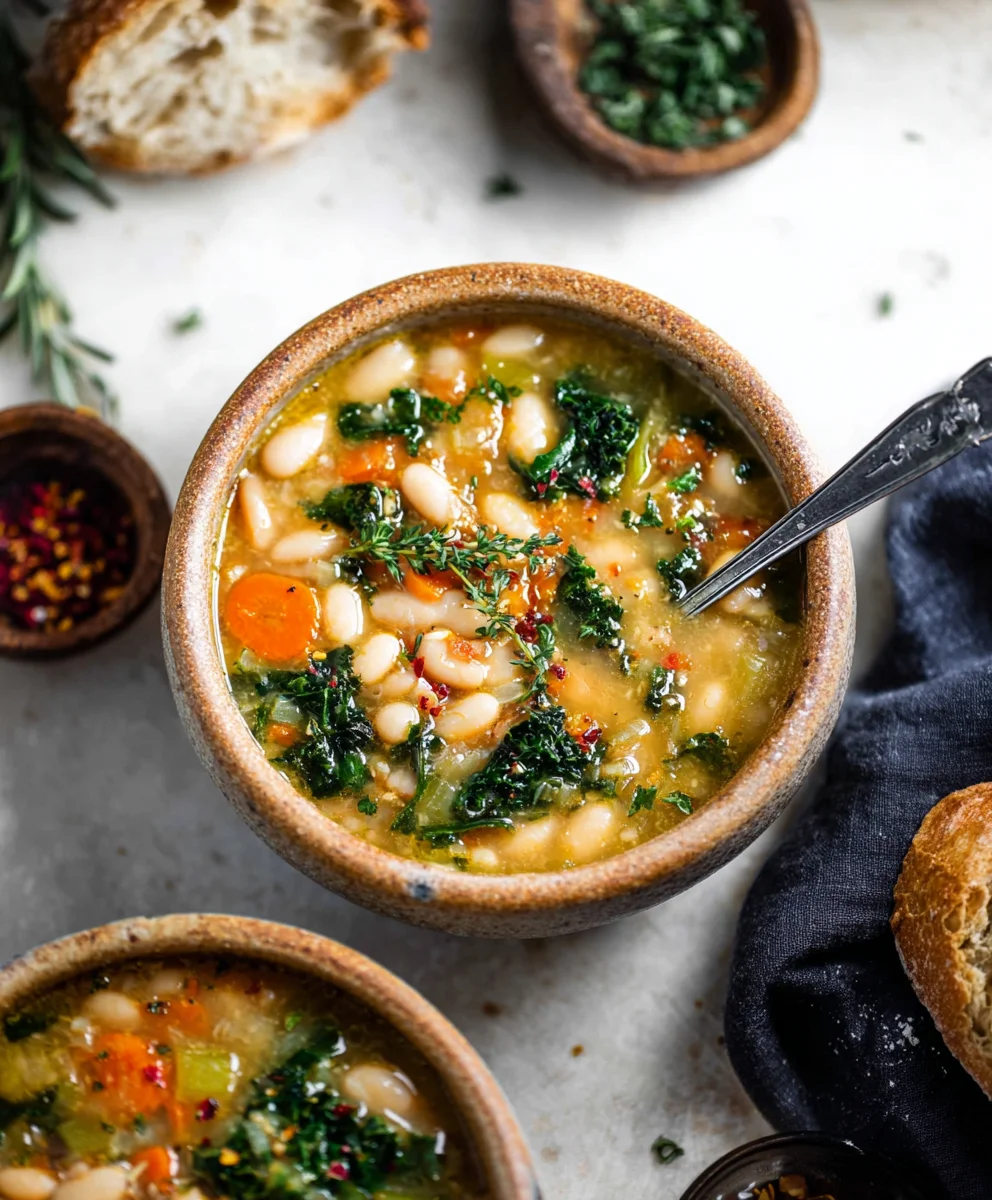 Tuscan White Bean Soup - Hearty & Flavorful