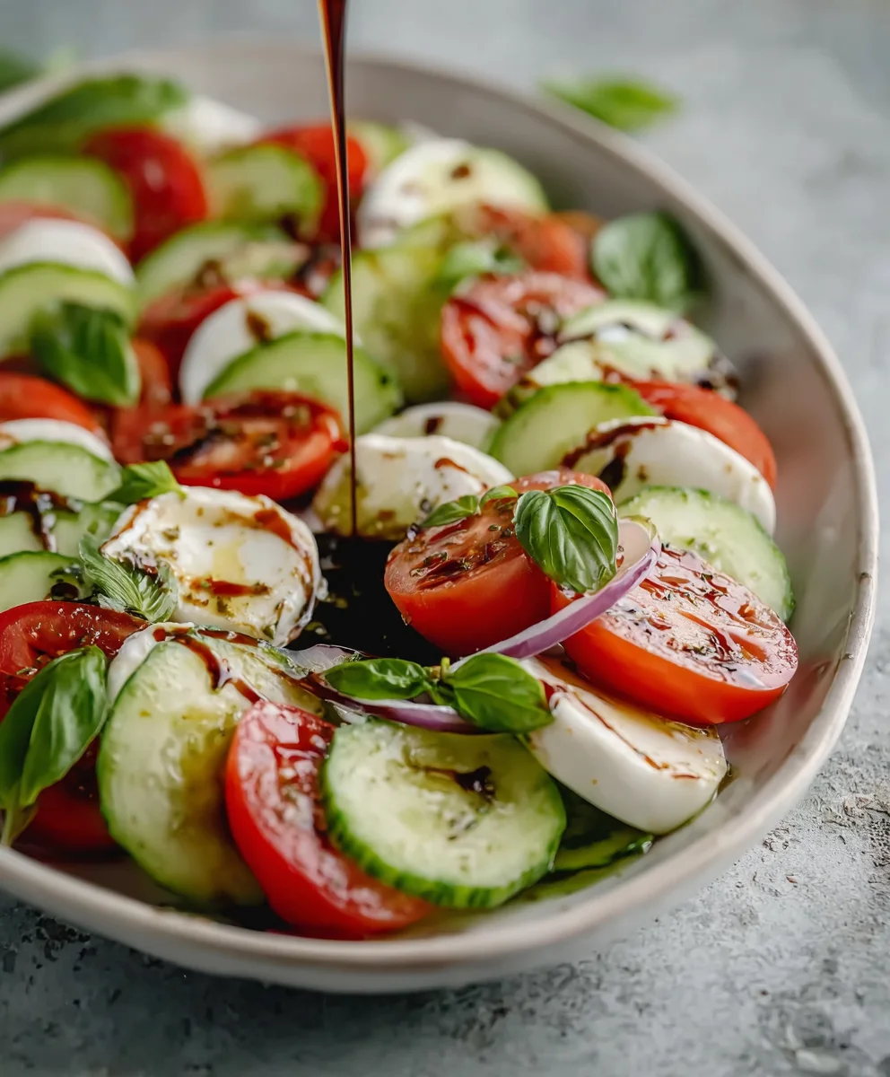 Cucumber Caprese Salad- Fresh Summer Recipe