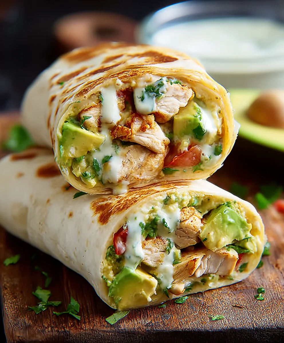 Easy Quick Chicken Avocado Burritos Recipe