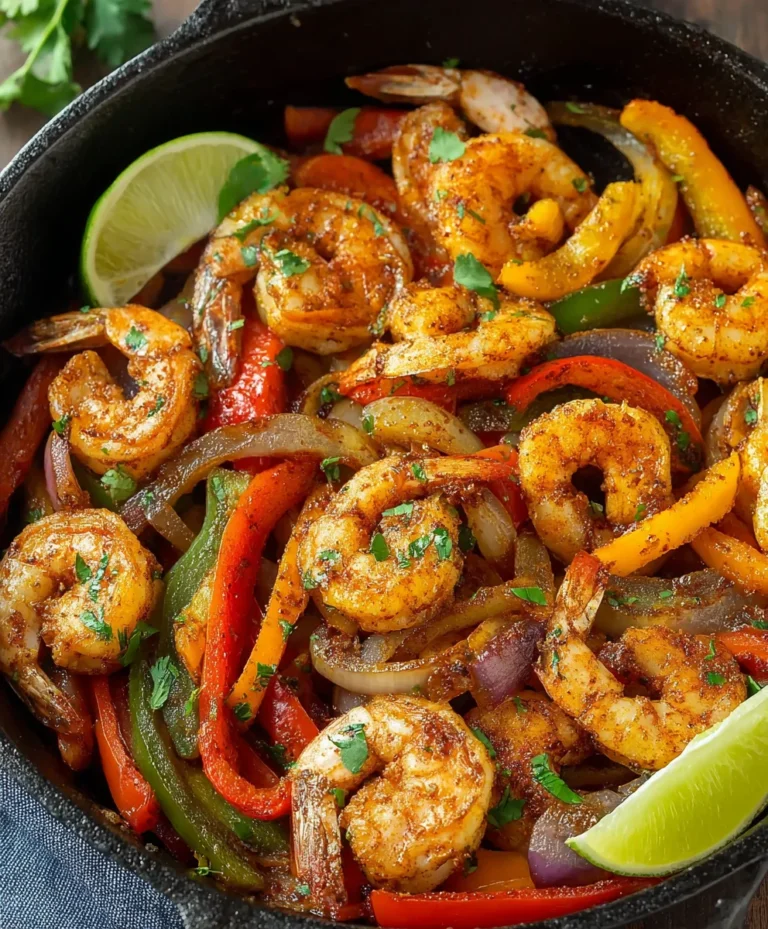 Quick Skillet Shrimp Fajitas- Easy Weeknight Dinner