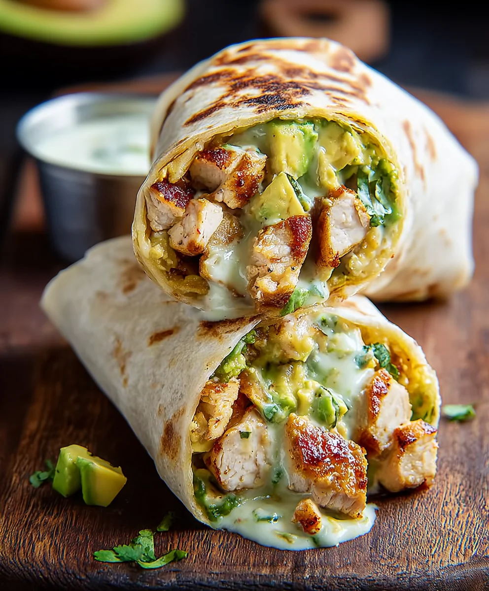 Easy Quick Chicken Avocado Burritos Recipe