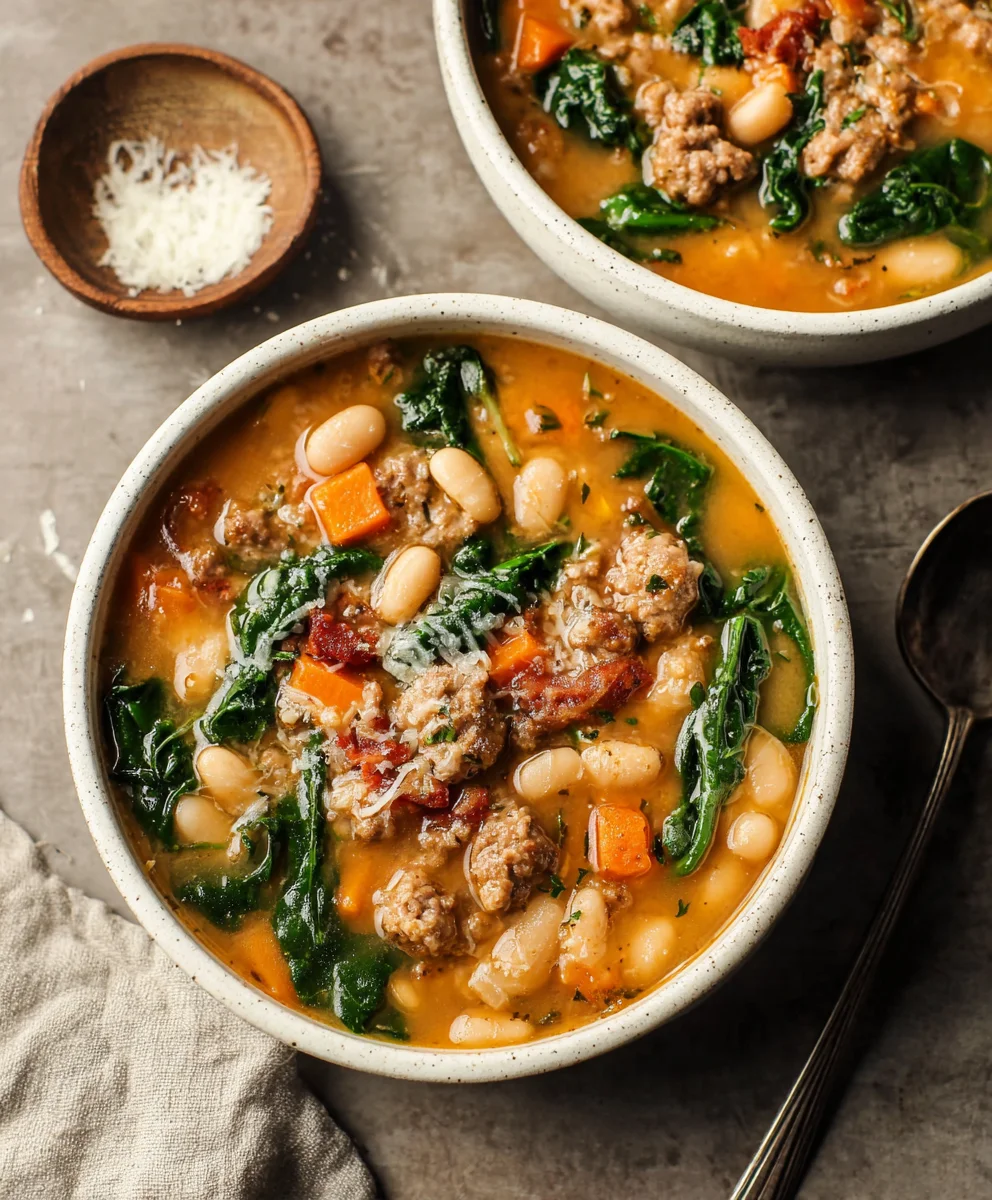 Hearty Italian Beef Sausage White Bean Soup Recipe