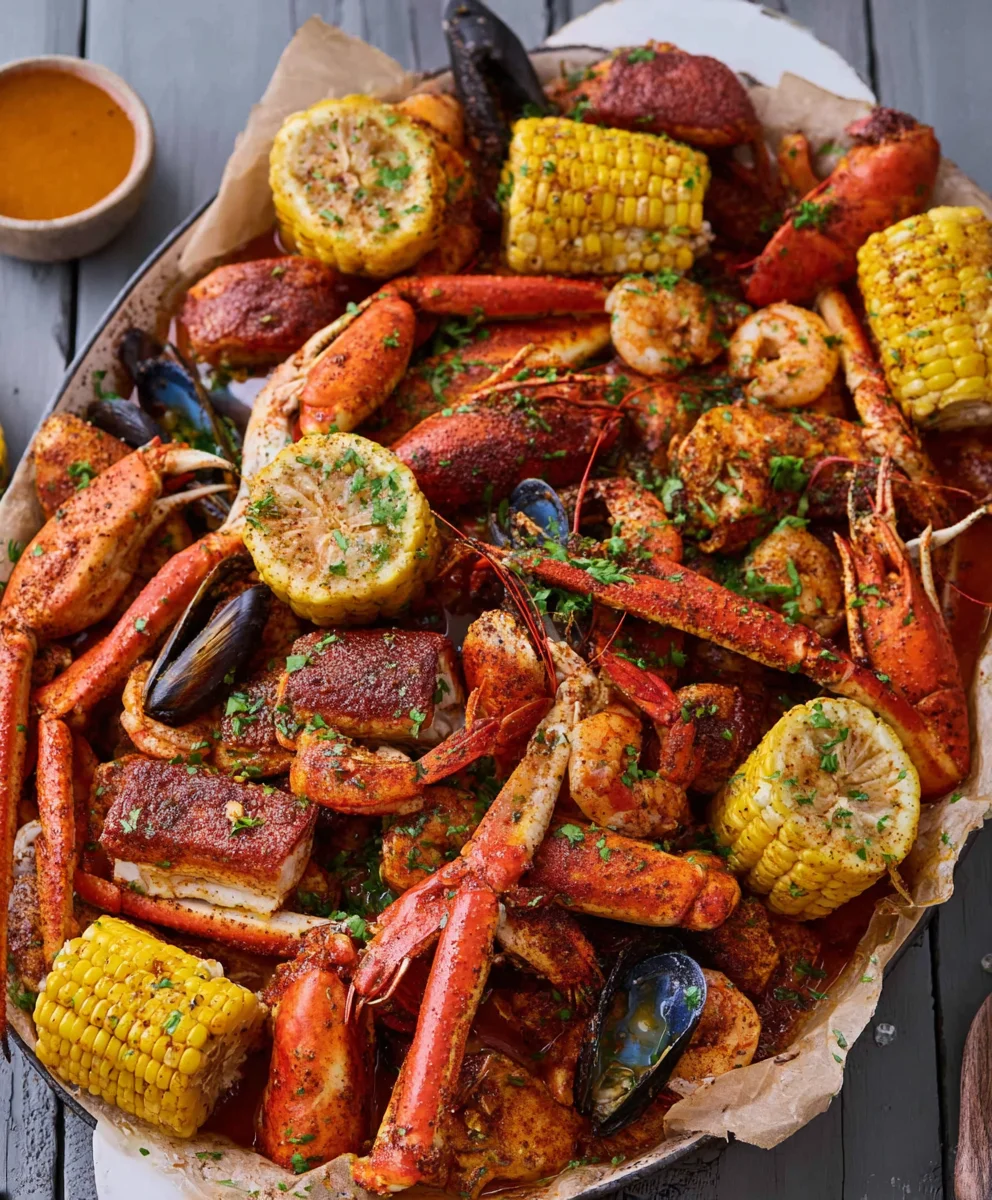 Spicy Cajun Seafood Boil-Homemade Garlic Butter Delight