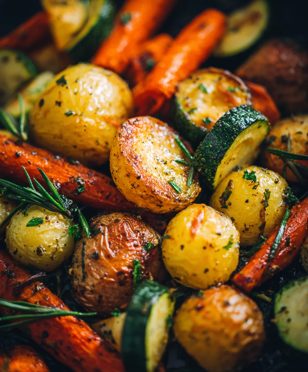 Garlic Herb Roasted Potatoes Carrots Zucchini
