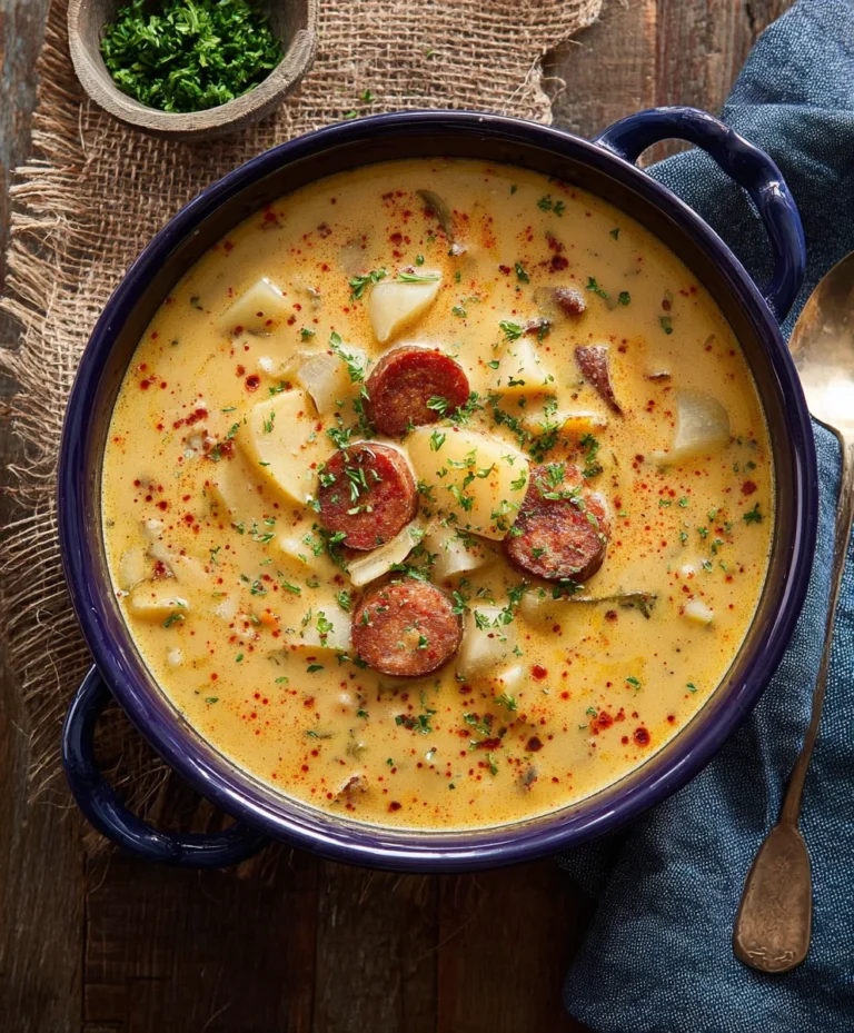 Hearty Cajun Potato Soup-Creamy-Flavorful-Beef-Option