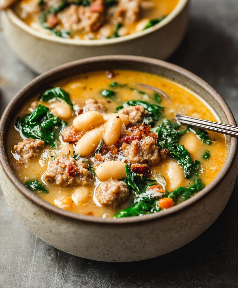 Hearty Italian Beef Sausage White Bean Soup Recipe