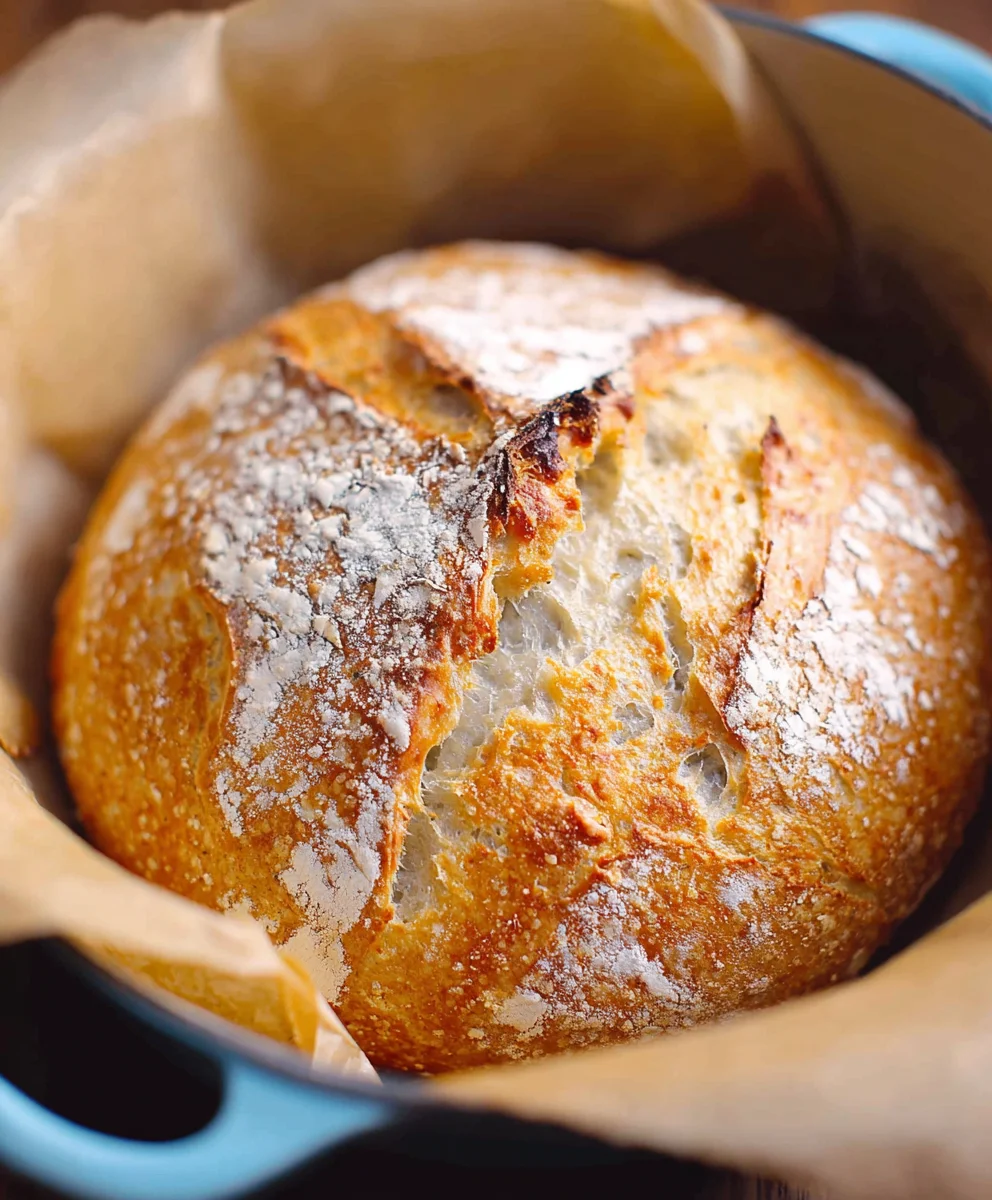 Dutch Oven No Knead Crusty Bread Recipe