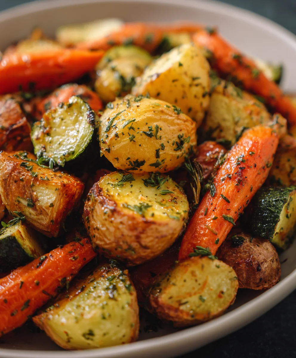 Garlic Herb Roasted Potatoes Carrots Zucchini