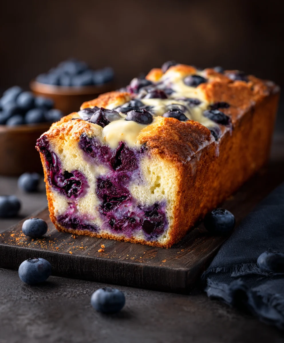 Blueberry Cream Cheese Loaf Cake-Easy & Delicious
