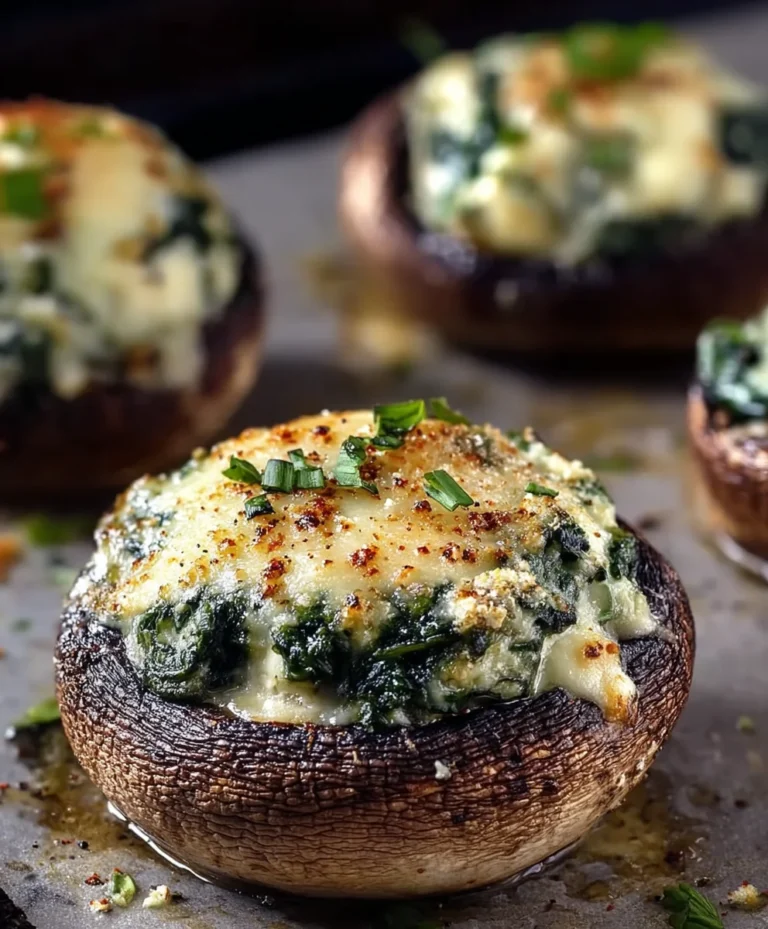 Spinach Cheese Stuffed Portobello Mushroom Delight