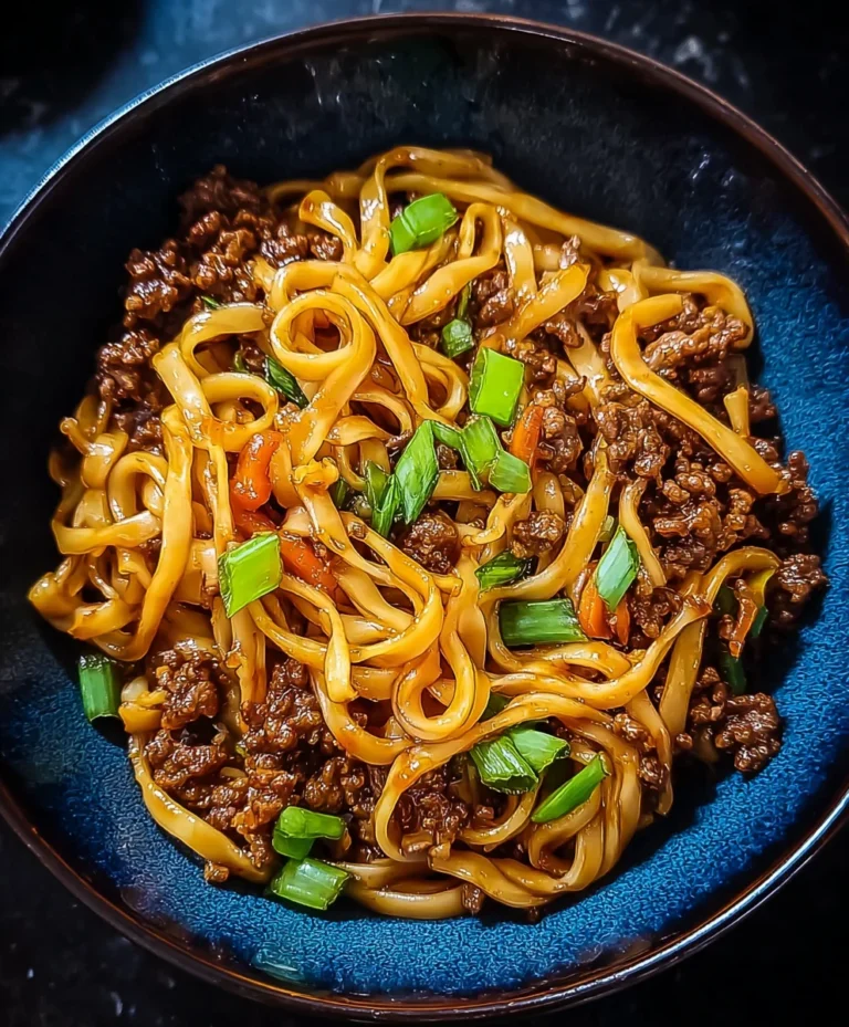 Quick Mongolian Ground Beef Noodles Recipe