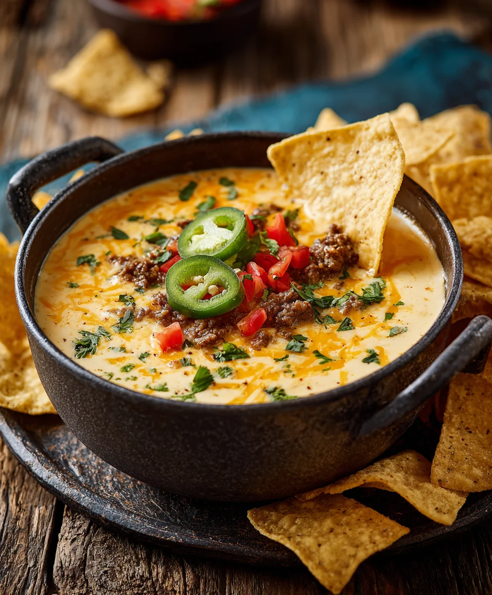 Spicy Cowboy Queso Dip-Easy Beef Recipe