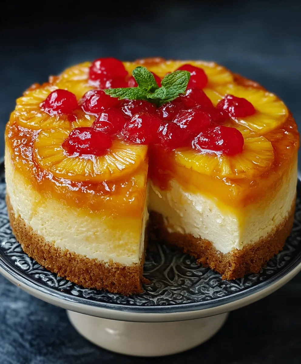 Pineapple Upside-Down Cheesecake-Decadent Dessert