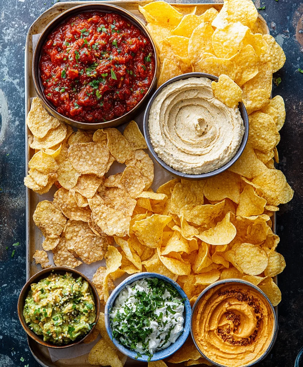 Ultimate Chips and Dip Platter Recipe- Easy Entertaining