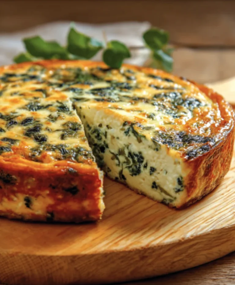 Spinach Cottage Cheese Crustless Quiche-Easy Low Carb