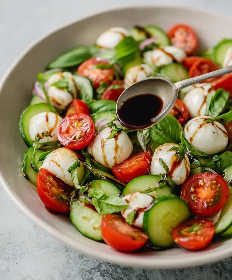 Cucumber Caprese Salad- Fresh & Flavorful Twist