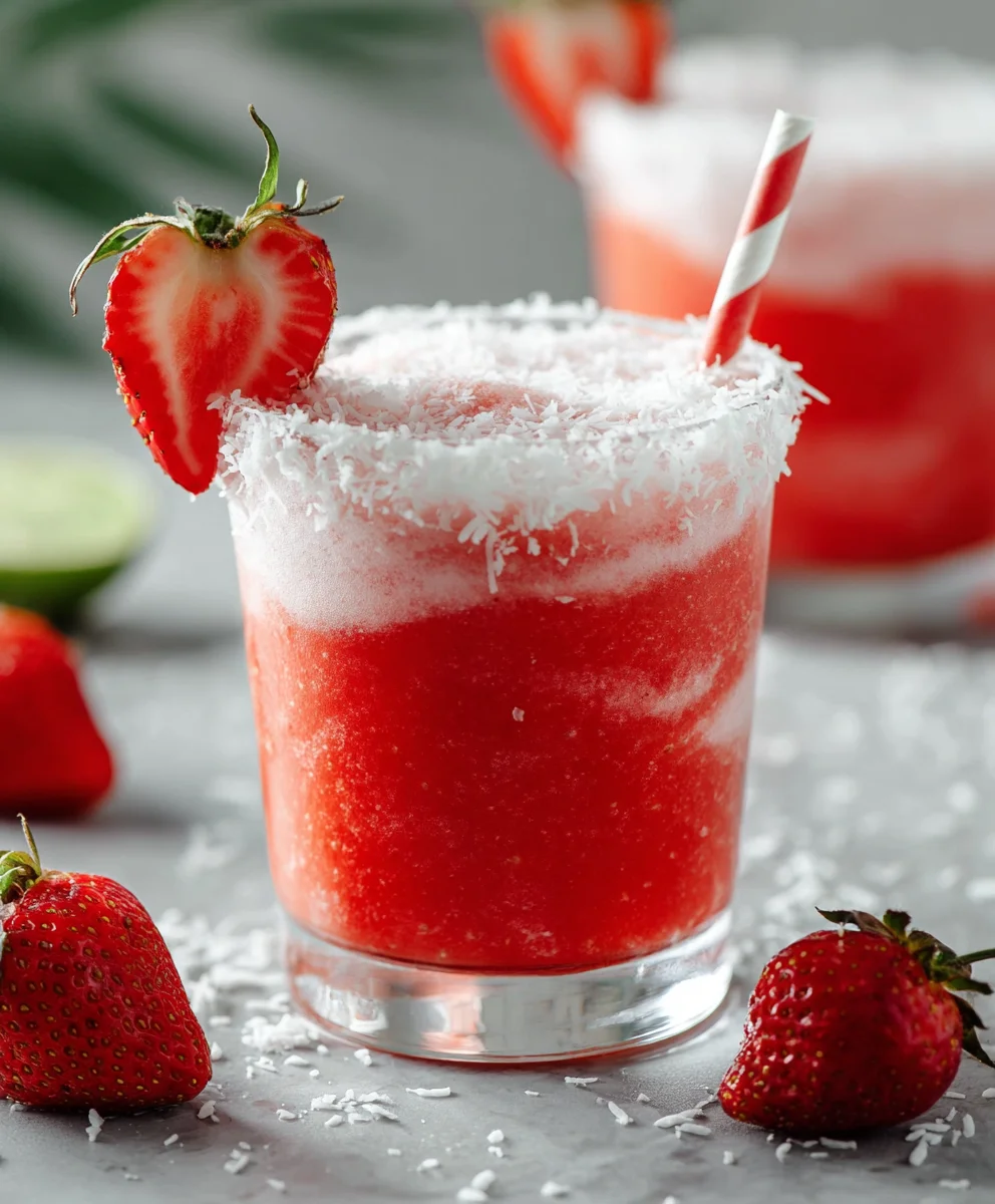 Strawberry Coconut Daiquiri-Non-Non-Non-Alcoholic Alternativeic Treat