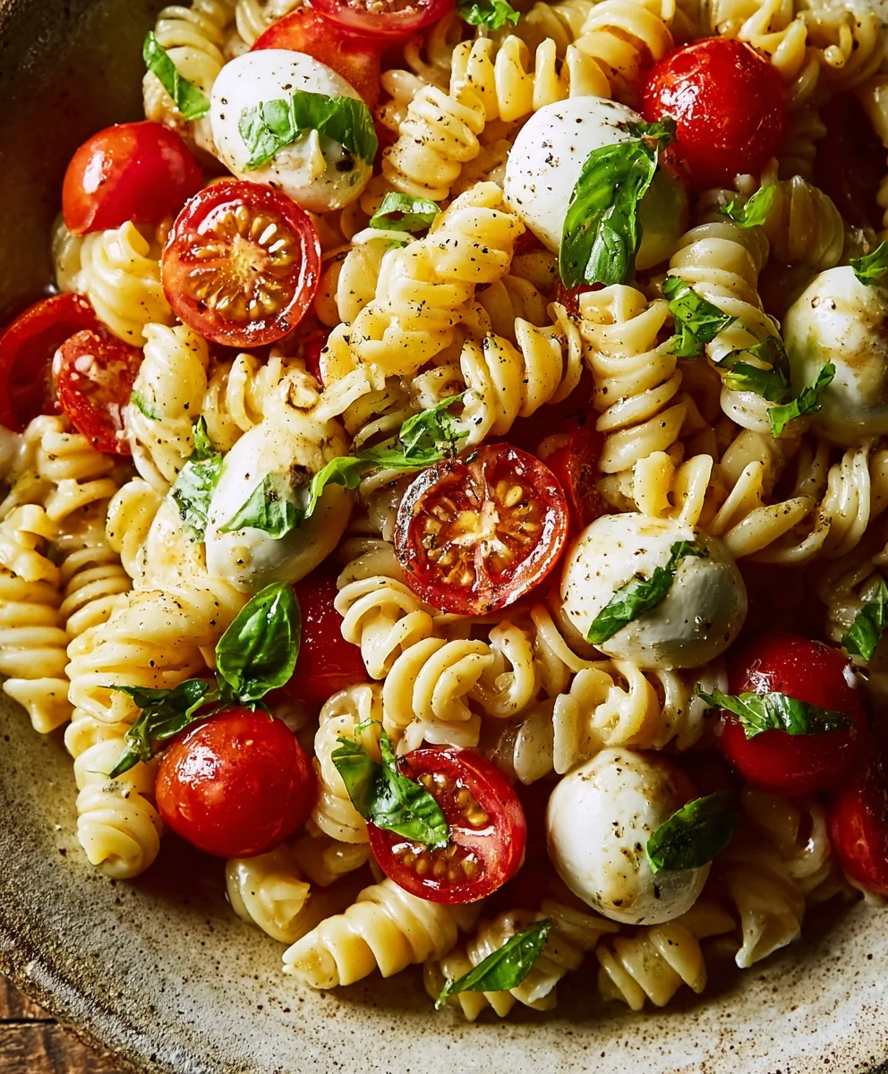 Creamy Caprese Pasta Salad- Easy & Delicious Recipe