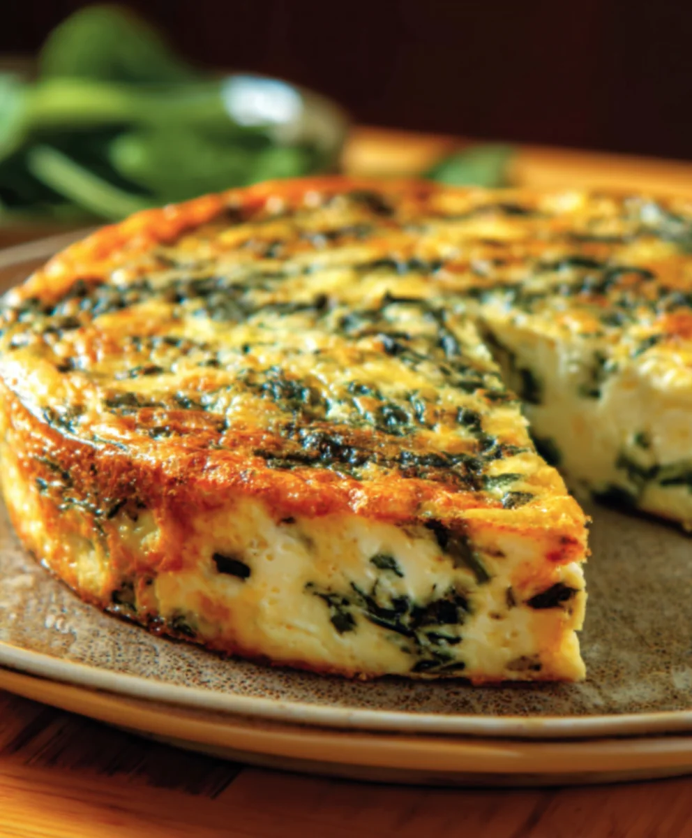 Spinach Cottage Cheese Crustless Quiche-Easy Low Carb