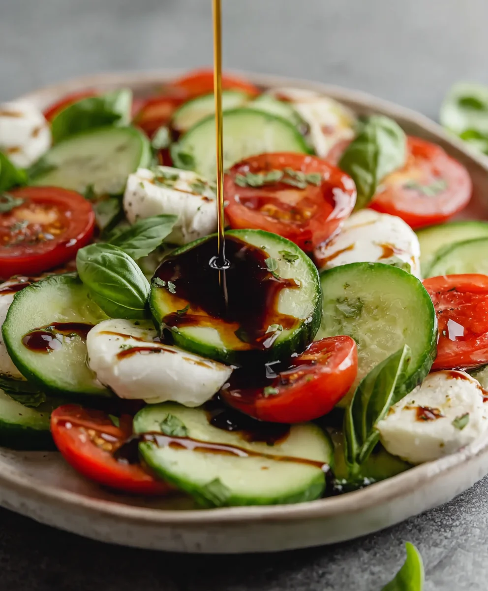 Cucumber Caprese Salad- Fresh & Flavorful Twist