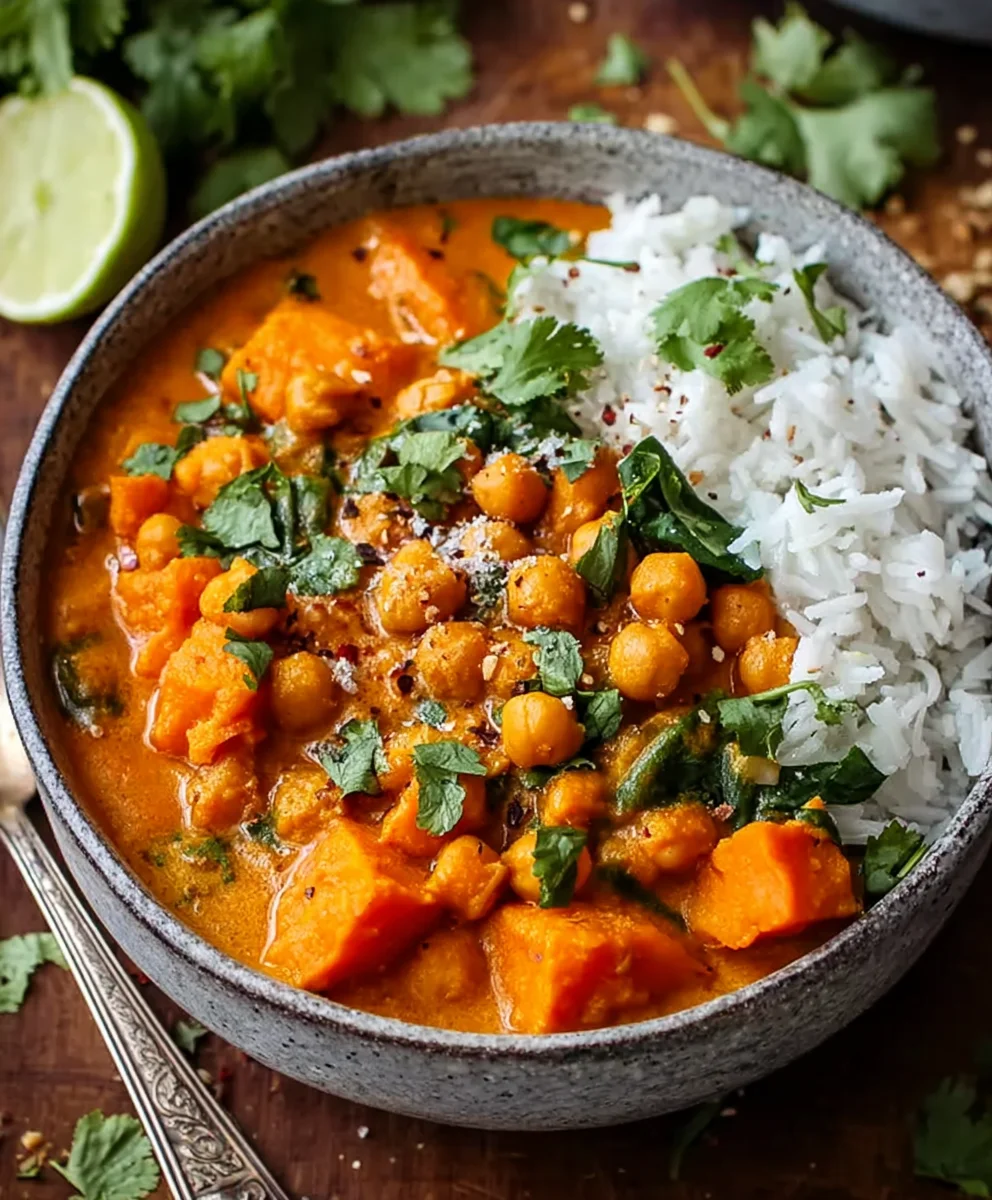 Sweet Potato Chickpea Curry-Flavorful & Easy Recipe