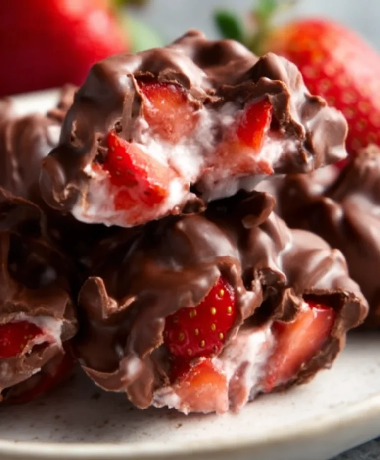 Easy Chocolate Strawberry Yogurt Clusters-Healthy Snack