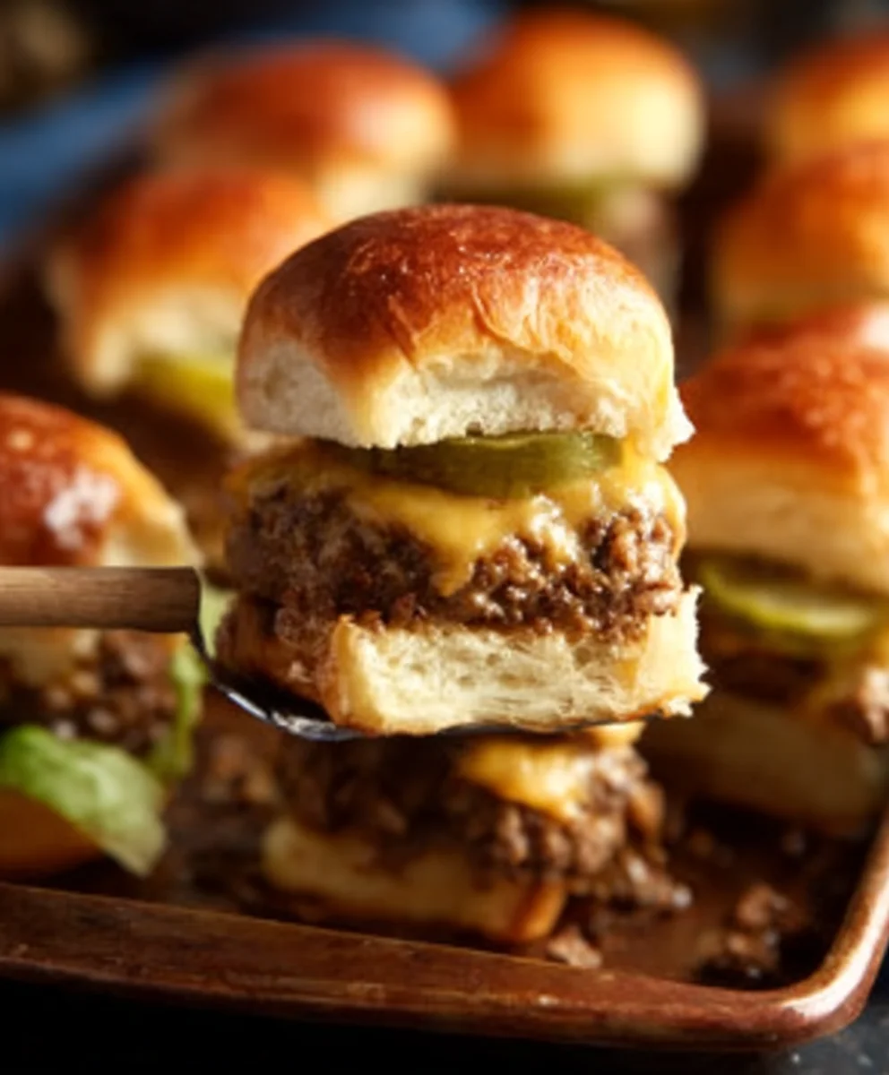 Cheeseburger Sliders- Easy Mini Beef Burger Recipe