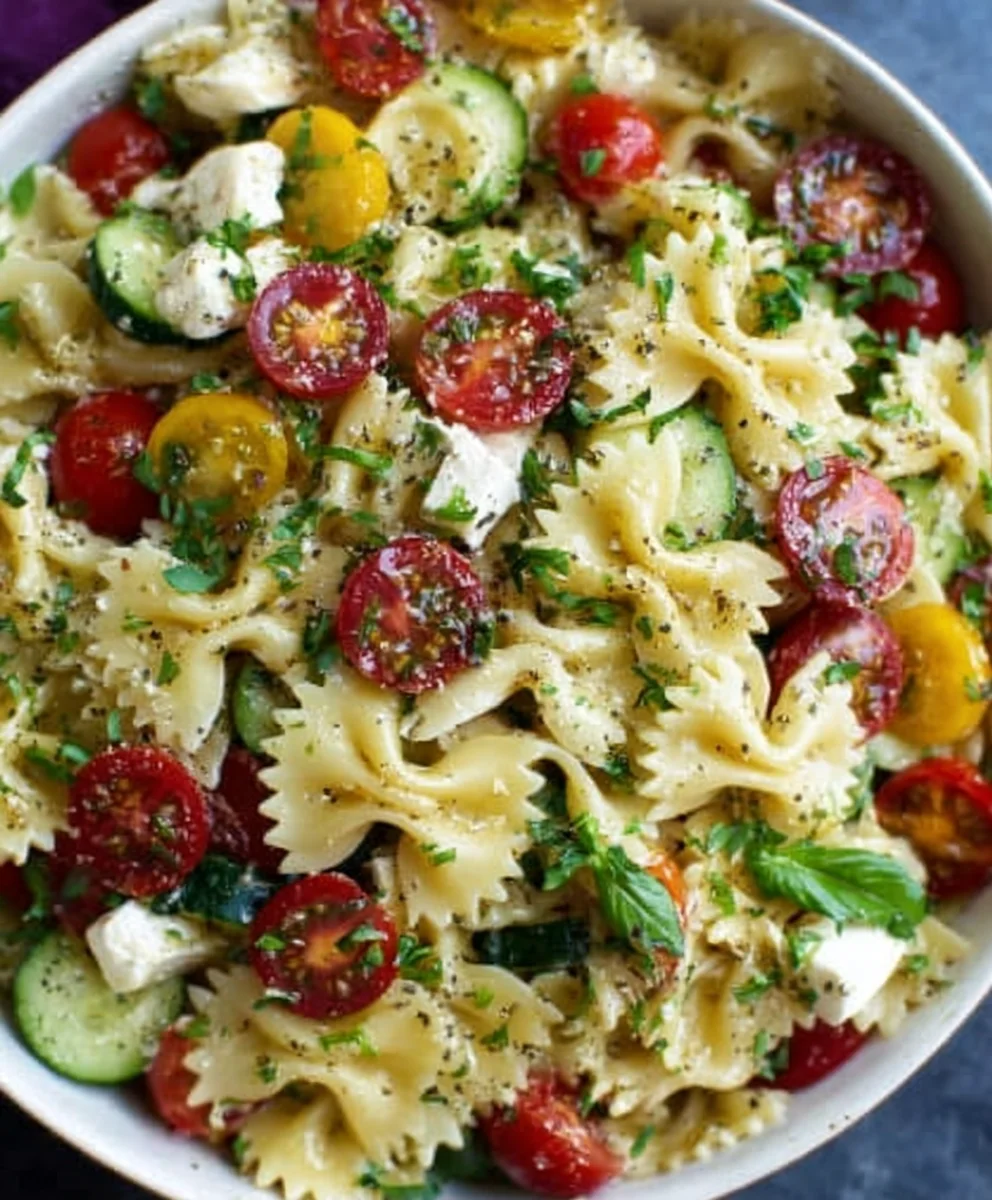 Easy Bow Tie Pasta Salad Recipe- Crowd Pleaser