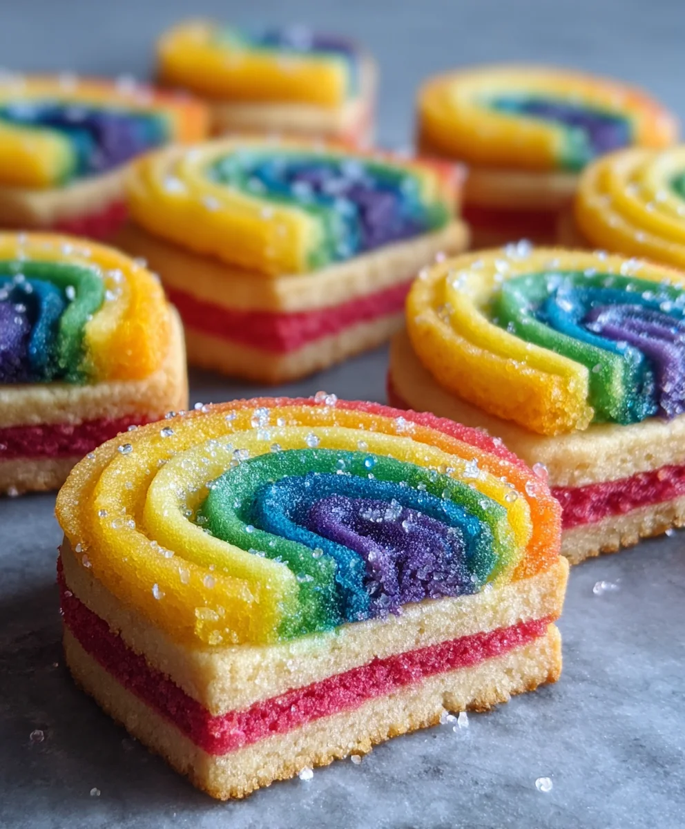 Piped Rainbow Shortbread Cookies- Festive & Easy Recipe