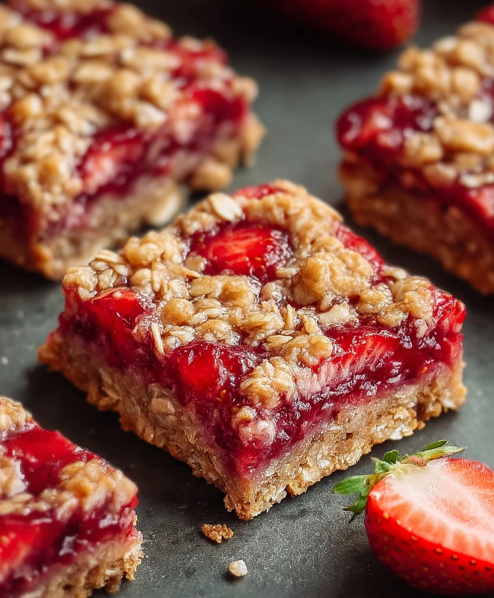Easy Strawberry Oat Bars- Perfect Breakfast Treat