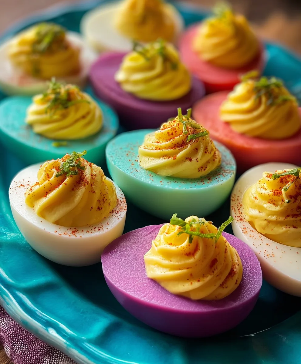 Colorful Deviled Eggs Recipe-Fun Party Appetizer