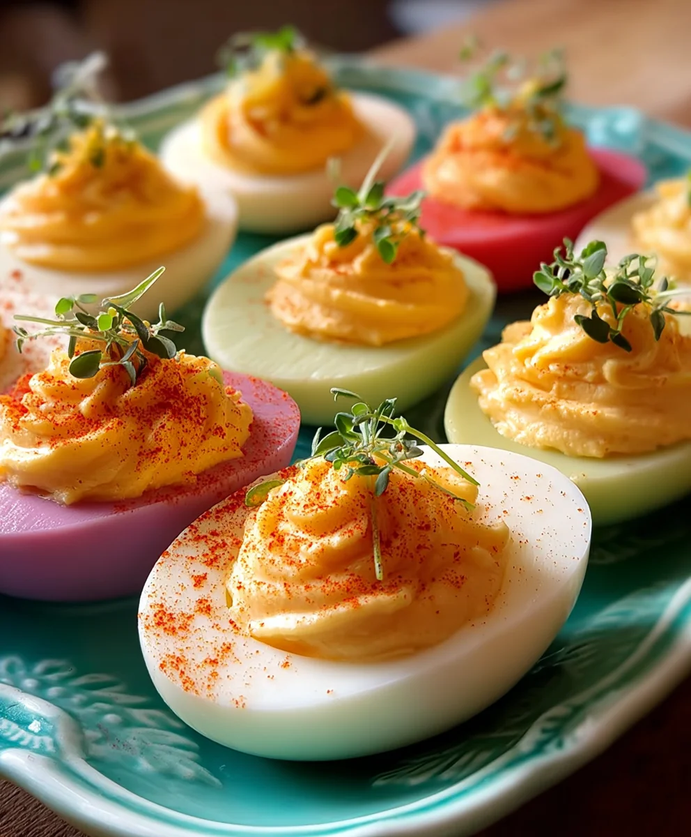 Colorful Deviled Eggs Recipe-Fun Party Appetizer