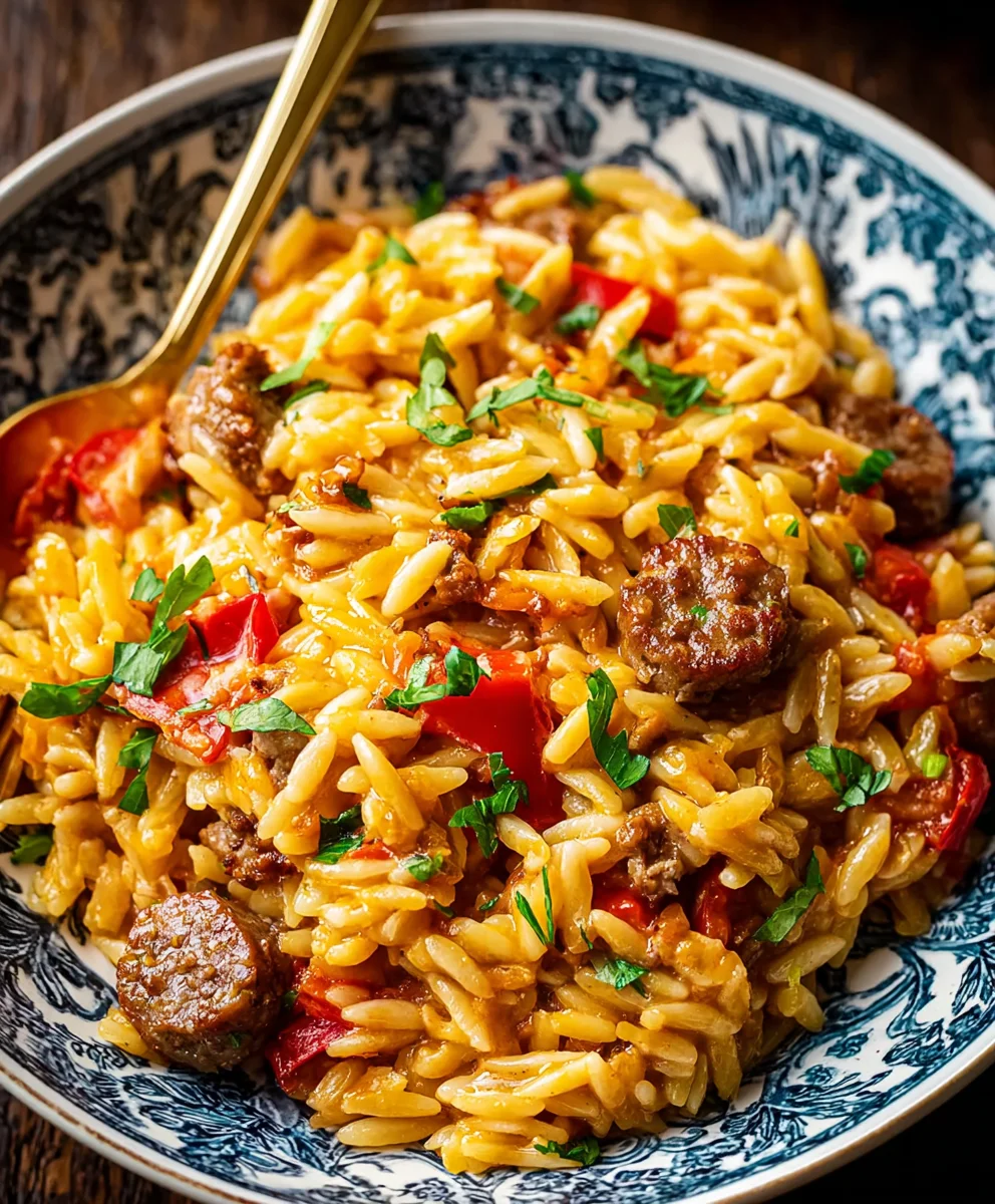 Cajun Orzo Pasta-Spicy Flavorful Beef Dish