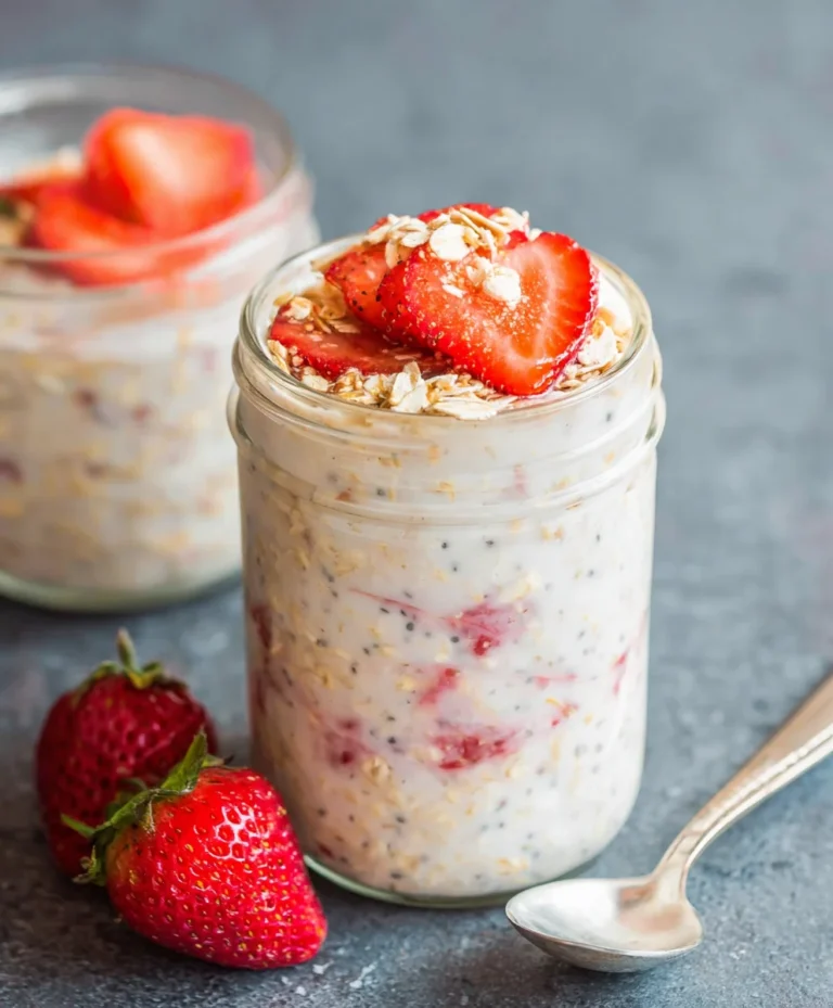 Strawberry Cheesecake Overnight Oats Recipe-Easy & Delicious