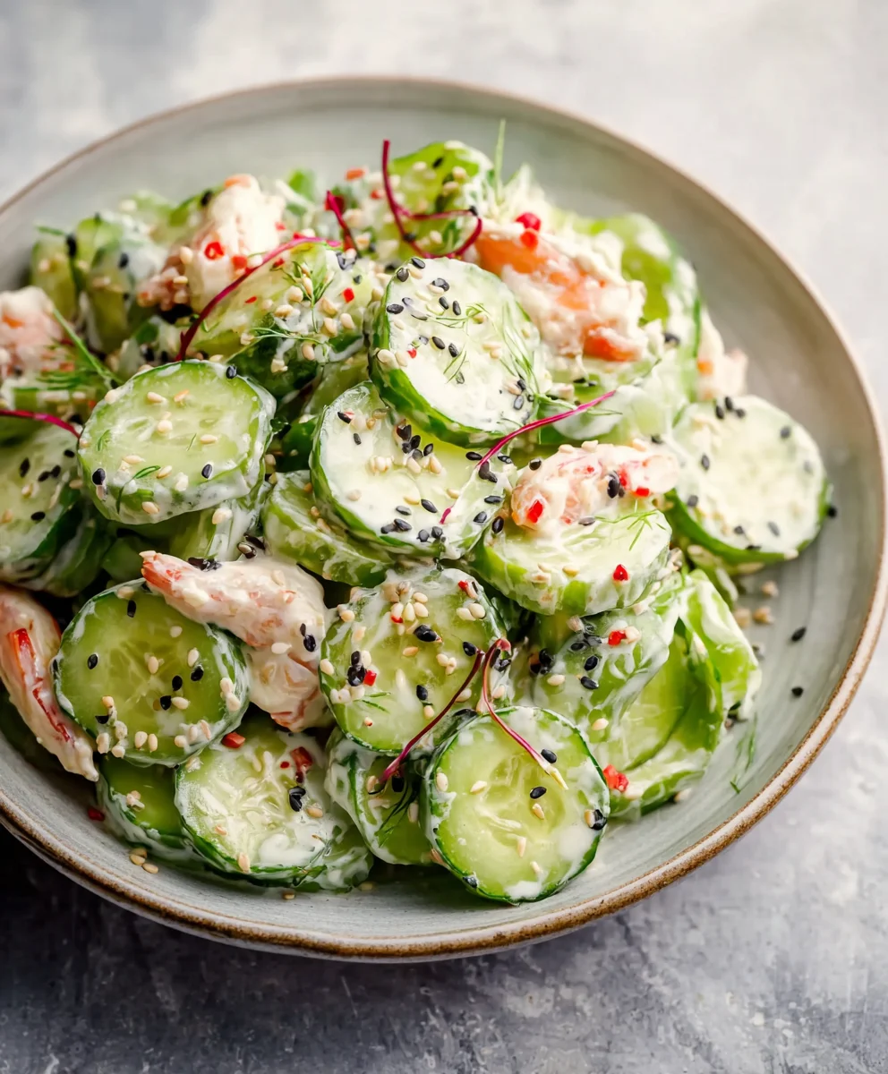 Easy California Roll Cucumber Salad-Quick & Refreshing
