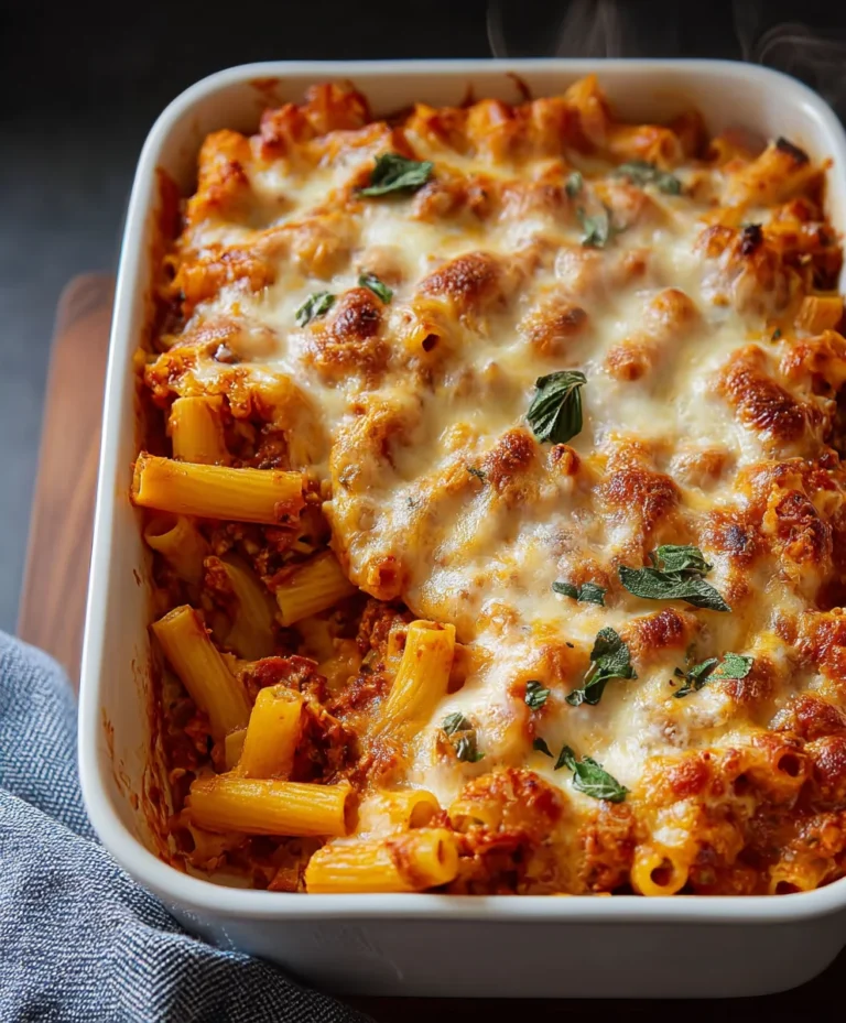Easy Three Cheese Baked Ziti Recipe